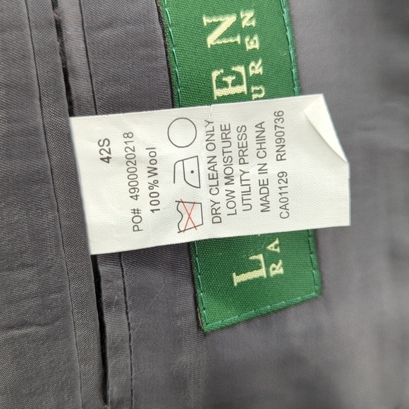 Lauren Ralph Lauren 100% Wool Striped Blazer Gray 42S preppy Business casual - Picture 6 of 7
